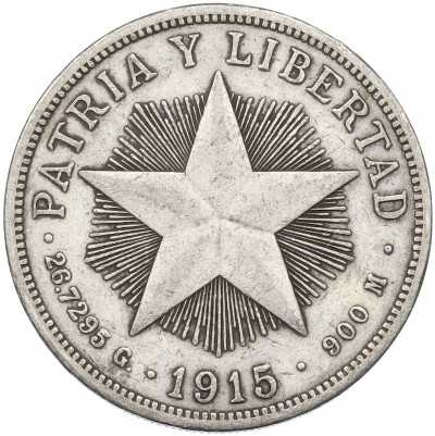 1 песо 1915 года Куба