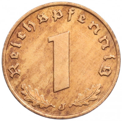1 рейхспфенниг 1938 года J Германия