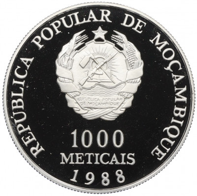 1000 метикалов 1988 года Мозамбик «Визит Папы Иоанна Павла II»