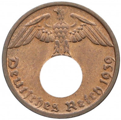 1 рейхспфенниг 1939 года D Германия