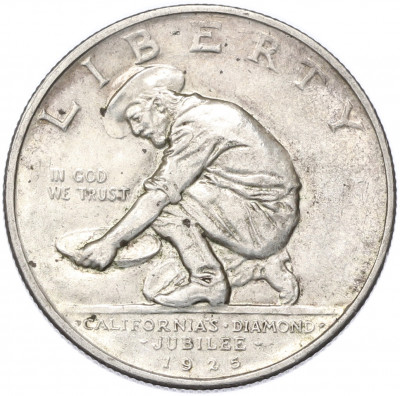1/2 доллара (50 центов) 1925 года S США «75 лет штату Калифорния»