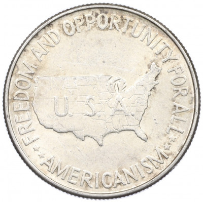 1/2 доллара (50 центов) 1952 года США «Джордж Вашингтон Карвер и Букер Талиафер Вашингтон»
