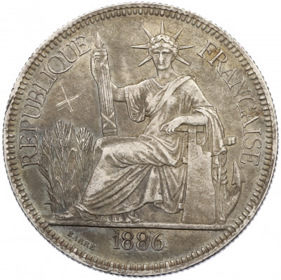 1 пиастр 1886 года Французский Индокитай