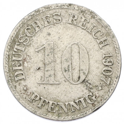 10 пфеннигов 1907 года D Германия