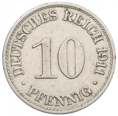 10 пфеннигов 1911 года A Германия