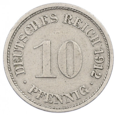 10 пфеннигов 1912 года F Германия