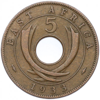 5 центов 1933 года Британская Восточная Африка