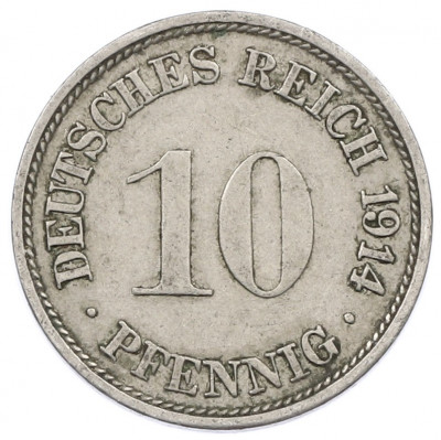 10 пфеннигов 1914 года F Германия