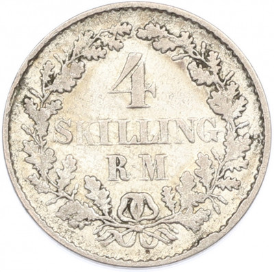4 скиллинга 1854 года Дания