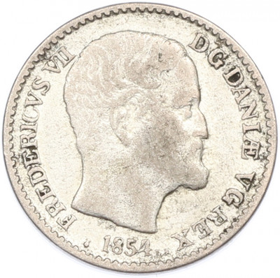 4 скиллинга 1854 года Дания