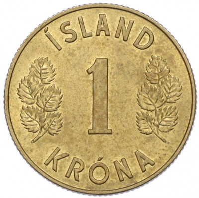 1 крона 1973 года Исландия