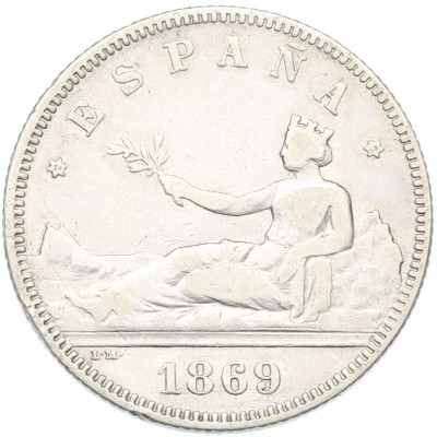 2 песеты 1869 года Испания