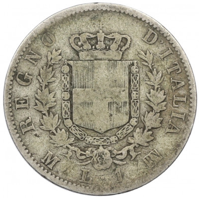 1 лира 1867 года M Италия