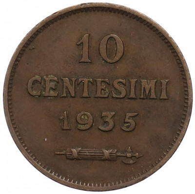 10 чентезимо 1935 года Сан-Марино