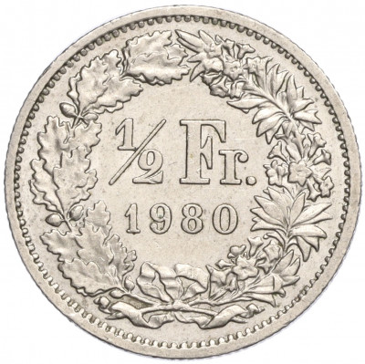 1/2 франка 1980 года Швейцария