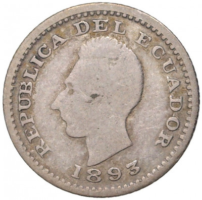 1/2 десимо 1893 года Эквадор