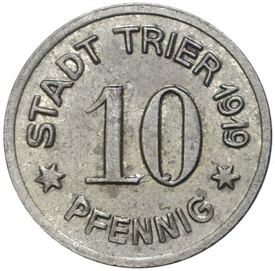 10 пфеннигов 1919 года Германия — город Трир (Нотгельд)