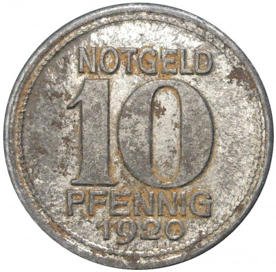 10 пфеннигов 1920 года Германия — город Кобленц (Нотгельд)