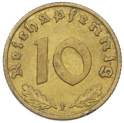 10 рейхспфеннигов 1939 года F Германия