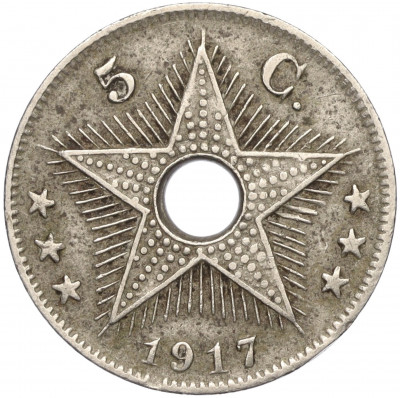 5 сантимов 1917 года Бельгийское Конго