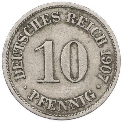 10 пфеннигов 1907 года A Германия