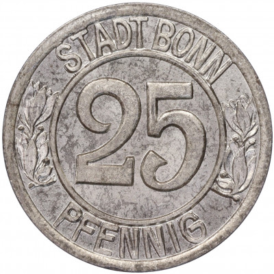 25 пфеннигов 1920 года Германия — город Бонн «Бетховен» (Нотгельд)