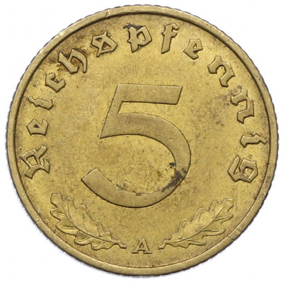 5 рейхспфеннигов 1938 года A Германия