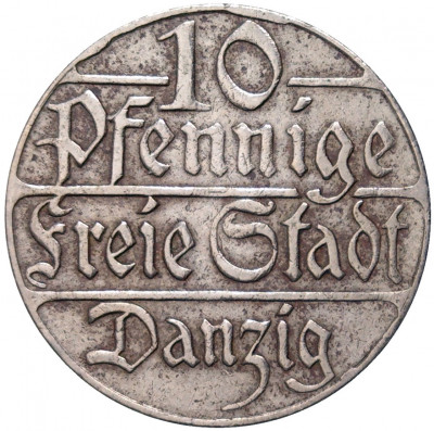10 пфеннигов 1923 года Данциг