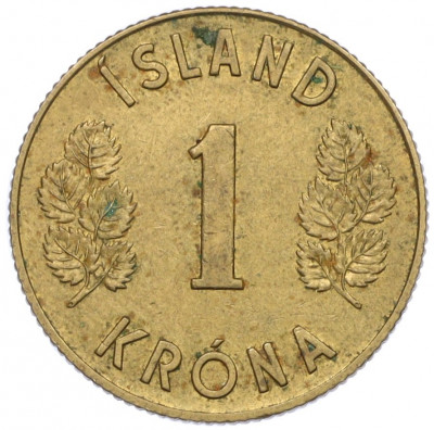 1 крона 1973 года Исландия