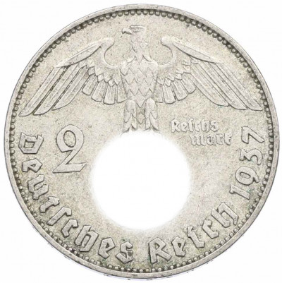 2 рейхсмарки 1937 года D Германия