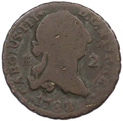 2 мараведи 1788 года Испания (Карл III)