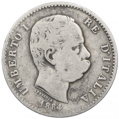 1 лира 1884 года R Италия