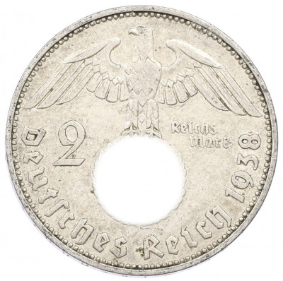 2 рейхсмарки 1938 года F Германия