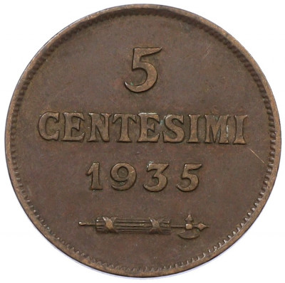 5 чентезимо 1935 года Сан-Марино