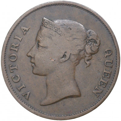1 цент 1845 года Стрейтс Сетлментс