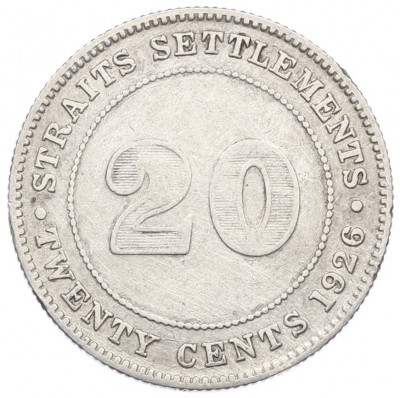 20 центов 1926 года Стрейтс Сетлментс