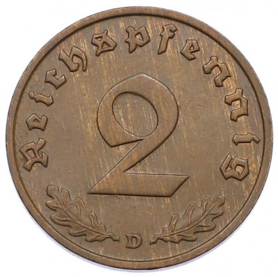 2 рейхспфеннига 1936 года D Германия