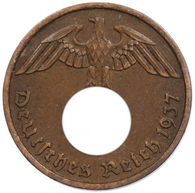 2 рейхспфеннига 1937 года F Германия