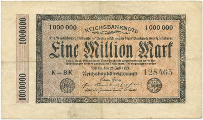 1 миллион марок 1923 года Германия