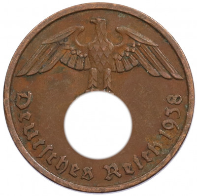 2 рейхспфеннига 1938 года D Германия