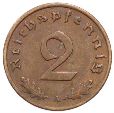 2 рейхспфеннига 1939 года A Германия