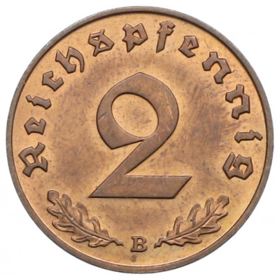 2 рейхспфеннига 1939 года B Германия