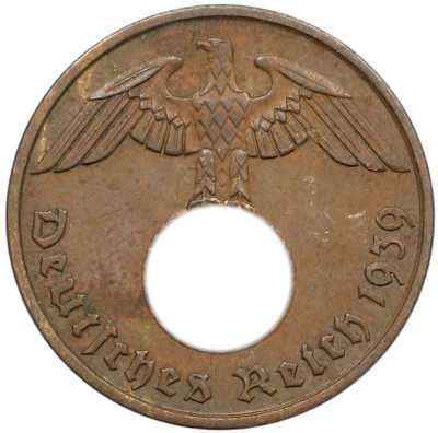 2 рейхспфеннига 1939 года J Германия