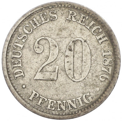 20 пфеннигов 1876 года J Германия