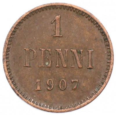 1 пенни 1907 года Русская Финляндия