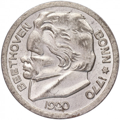 25 пфеннигов 1920 года Германия — город Бонн «Бетховен» (Нотгельд)
