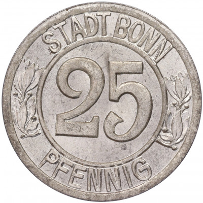 25 пфеннигов 1920 года Германия — город Бонн «Бетховен» (Нотгельд)