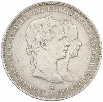2 гульдена 1854 года Австрия «Свадьба Франца Иосифа I»