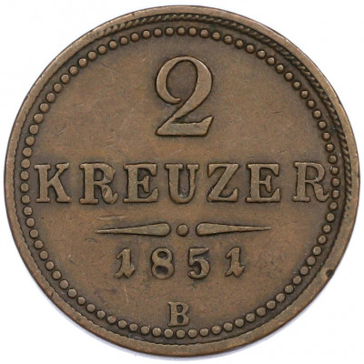 2 крейцера 1851 года B Австрия