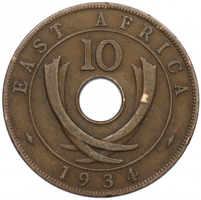 10 центов 1934 года Британская Восточная Африка